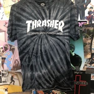 Blue and white thrasher tee
